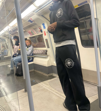 GNG black flared tracksuit bottoms