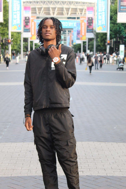 GNG black reflective tracksuit set