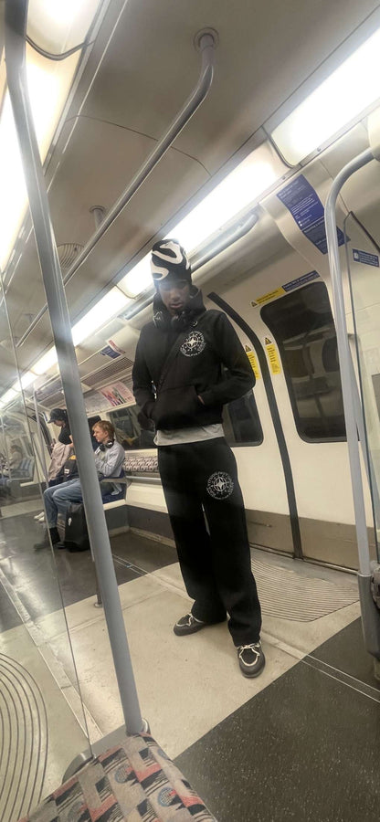 GNG flared black tracksuit set