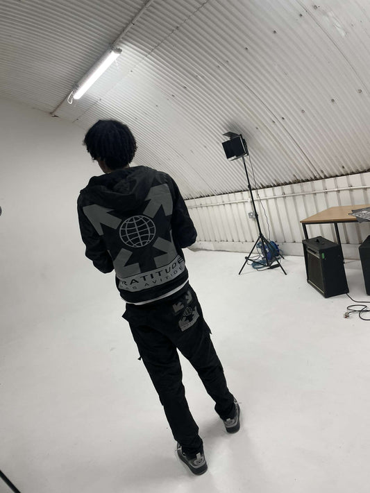GNG black reflective tracksuit set