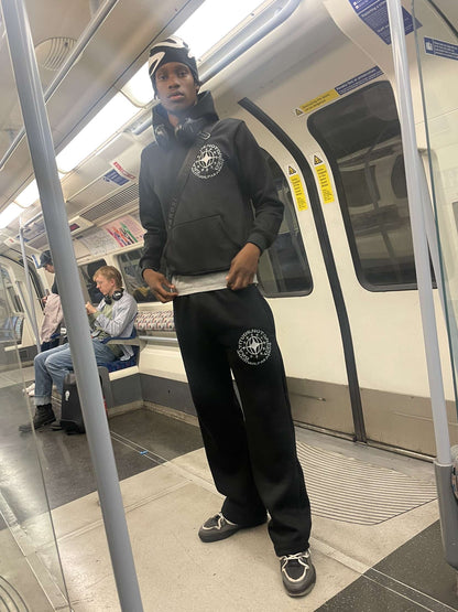 GNG flared black tracksuit set