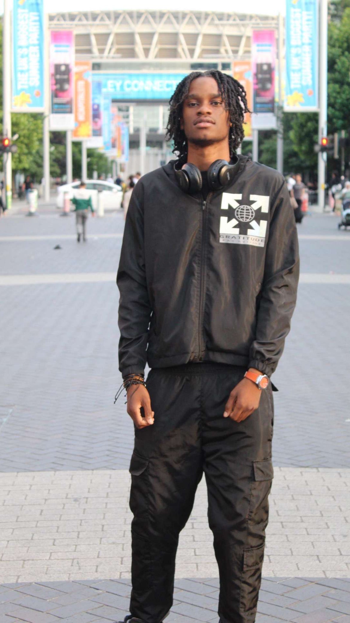 GNG black reflective tracksuit set