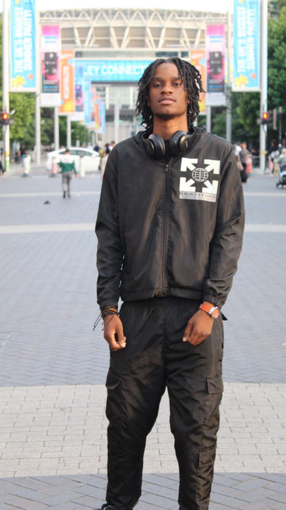 GNG black reflective tracksuit set